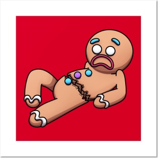 Broken Gingerbread Man Cartoon Posters and Art